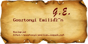 Gosztonyi Emilián névjegykártya
